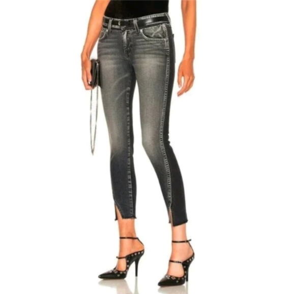 AMO twist two tone dark & stormy frayed ankle jeans sz 29 - Picture 1 of 11